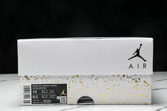 1st Kicks Gold Retro Metallic 4 Jordan AQ9129-170 0712